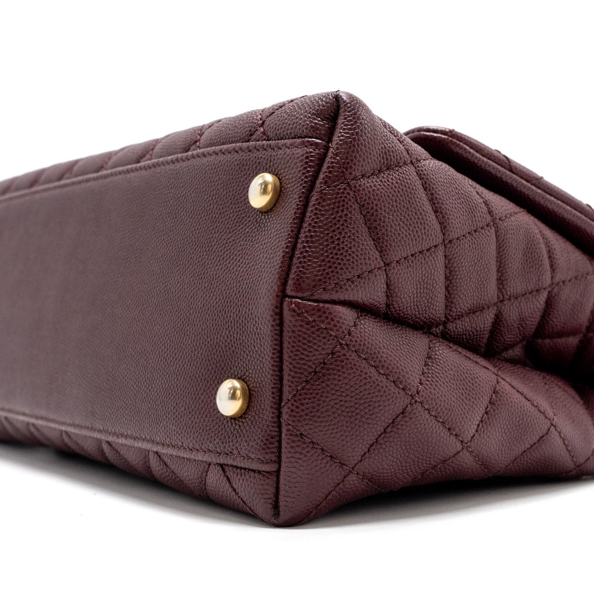 CHANEL MEDIUM COCO HANDLE WITH LIZARD HANDLE CAVIAR BURGUNDY GHW