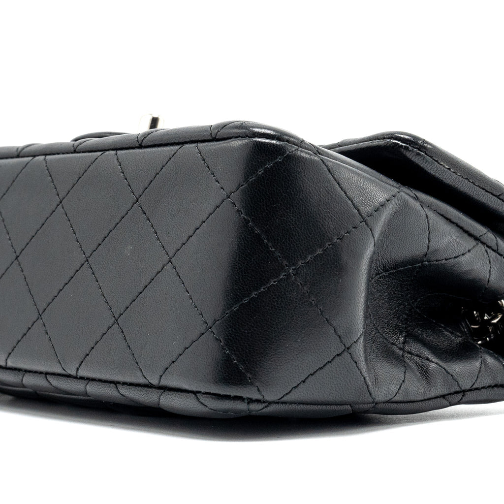 CHANEL MINI RECTANGULAR FLAP BAG LAMBSKIN BLACK SHW