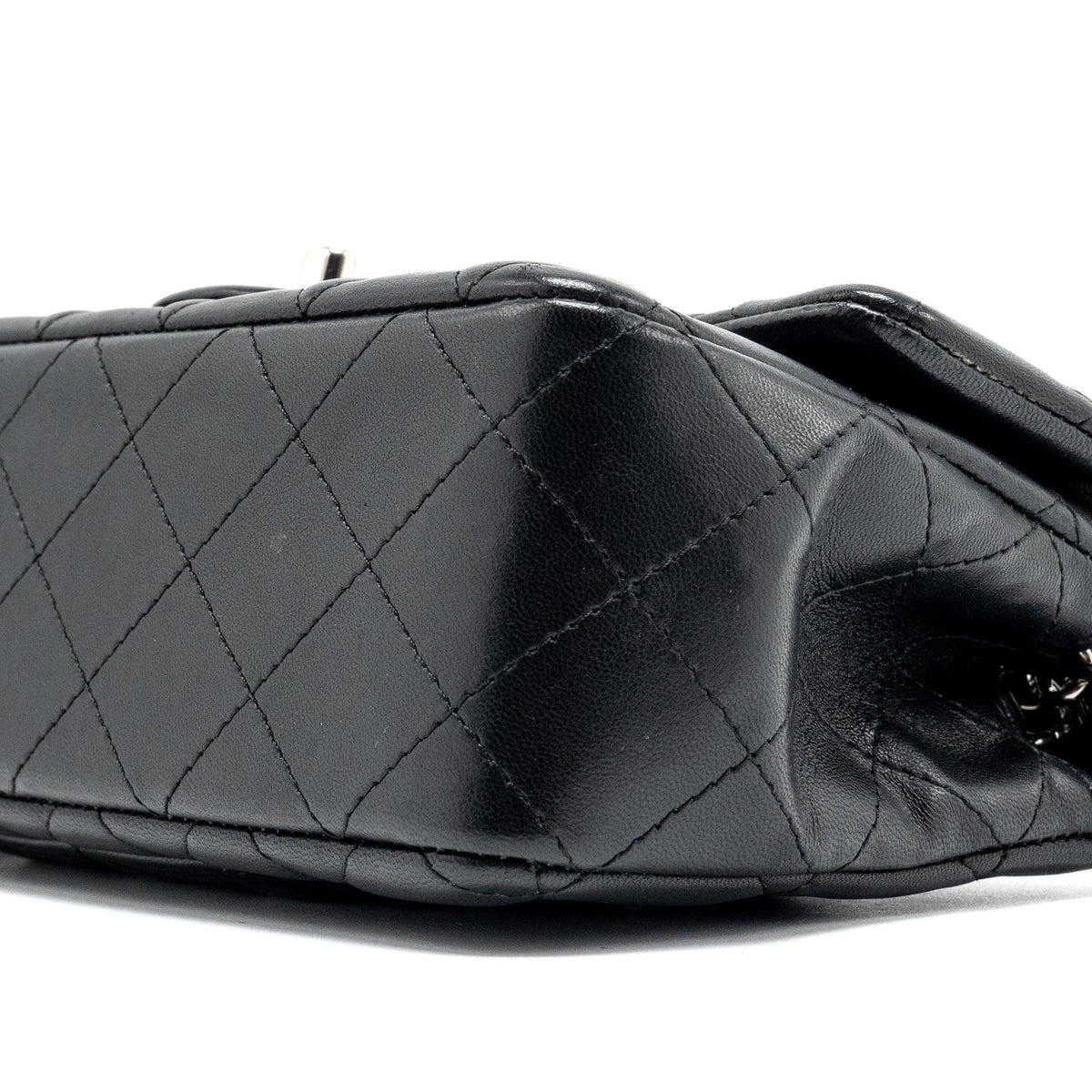 CHANEL MINI RECTANGULAR FLAP BAG LAMBSKIN BLACK SHW