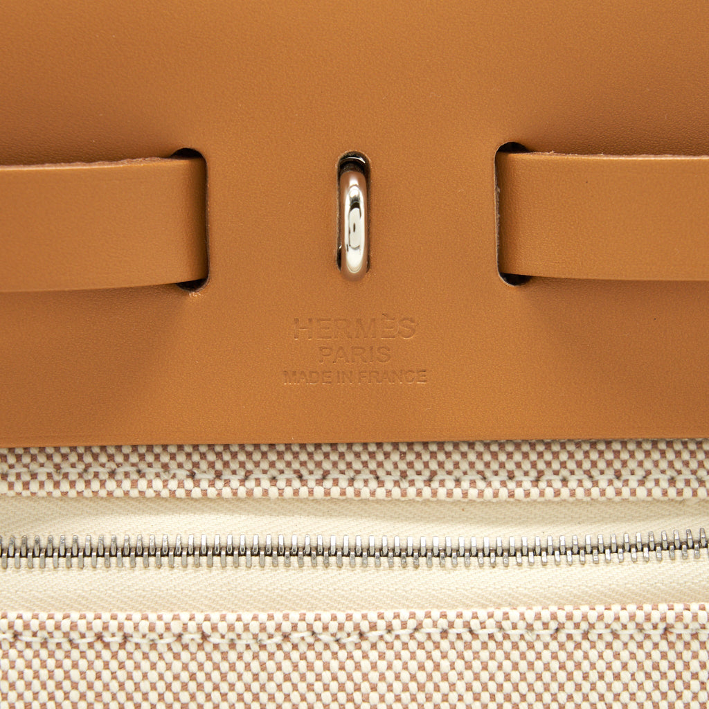 HERMES HERBAG ZIP 31 TOILE H EN RELIEF BRIDES SABLE/ECRU-BEIGE/NAT SABLE