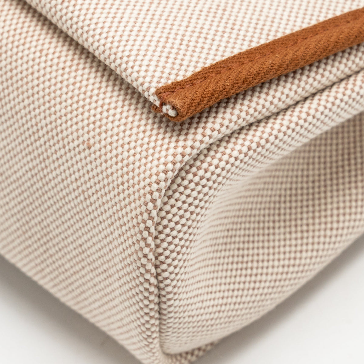 HERMES HERBAG MINI CANVAS/HUNTER LEATHER ECRU-BEIGE/FAUVE GHW