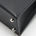 Hermes Mini Kelly II Special Order Epsom Black / Navy SHW