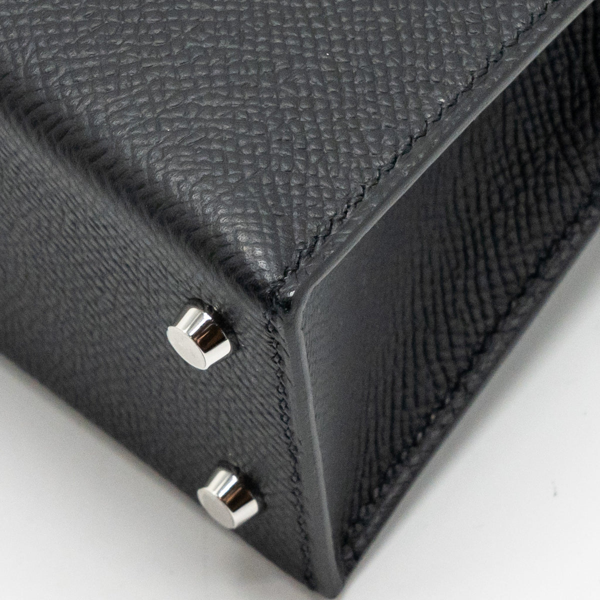 Hermes Mini Kelly II Special Order Epsom Black / Navy SHW