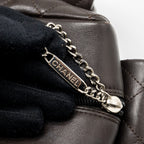 CHANEL VINTAGE CAMBO REPORTER BAG CALFSKIN DARK BROWN SHW