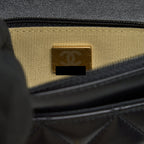 CHANEL PEARL CRUSH WALLET ON CHAIN LAMBSKIN BLACK GHW (MICROCHIP)