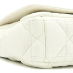 DIOR SMALL DIOR CARO BAG LATTE QUILTED MACROCANNAGE CALFSKIN WHITE BLACK HARDWARE
