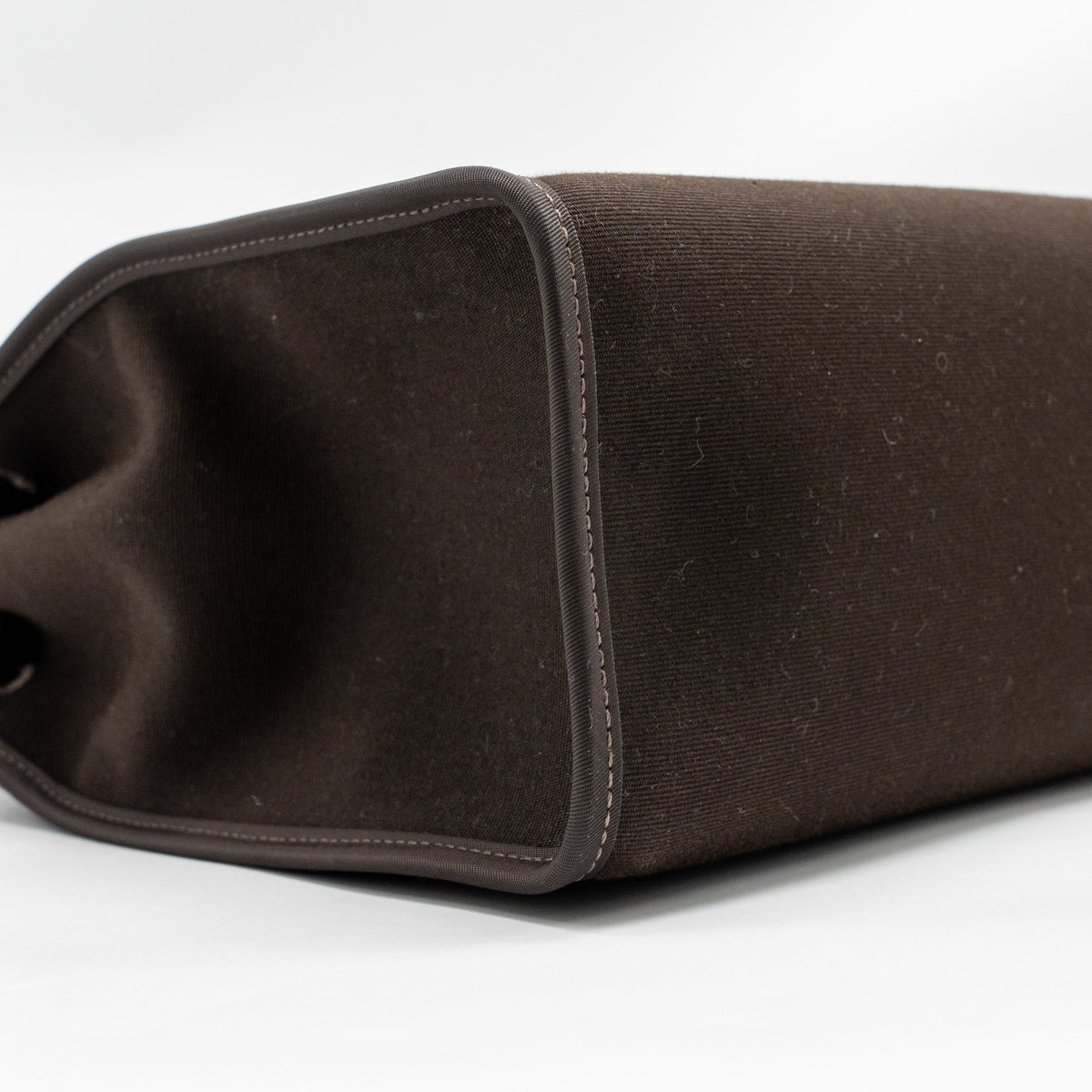 HERMES HERBAG 31 ZIP BAG CANVAS/HUNTER LEATHER EBENE/NOIR SHW