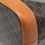 Celine medium bucket bag triomphe canvas/calfskin tan GHW