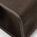 HERMES HERBAG 31 ZIP BAG CANVAS/HUNTER LEATHER EBENE/NOIR SHW