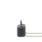 CHANEL TOP HANDLE LONG VANITY WITH CHAIN LAMBSKIN BLACK LGHW