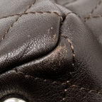 CHANEL VINTAGE CAMBO REPORTER BAG CALFSKIN DARK BROWN SHW