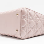 DIOR MEDIUM LADY DIOR LAMBSKIN IRIDESCENT PINK LGHW
