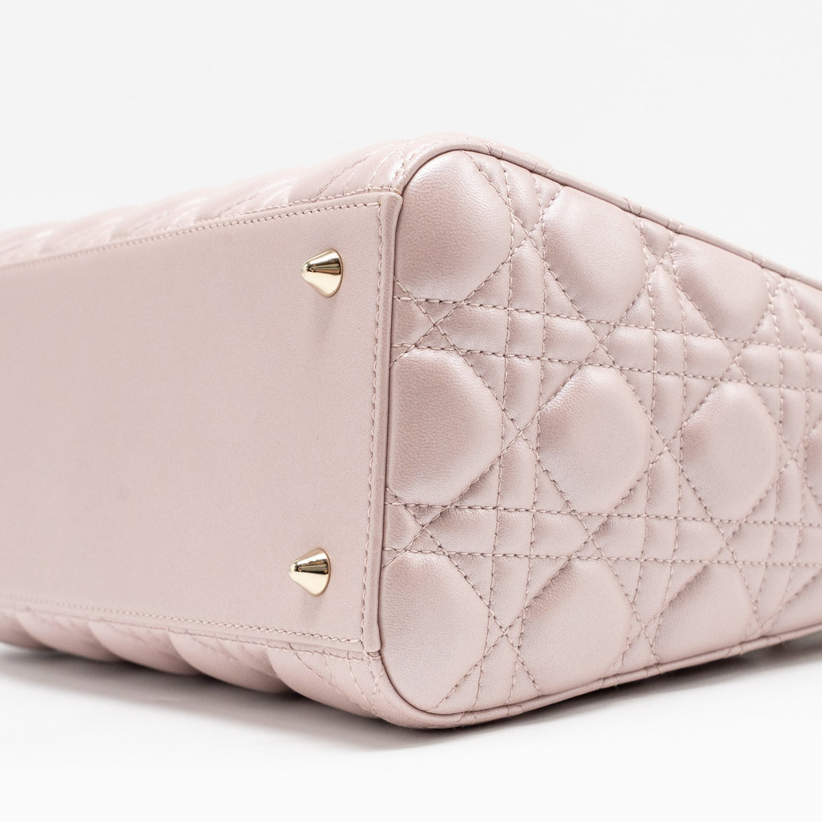 DIOR MEDIUM LADY DIOR LAMBSKIN IRIDESCENT PINK LGHW