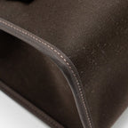 HERMES HERBAG 31 ZIP BAG CANVAS/HUNTER LEATHER EBENE/NOIR SHW