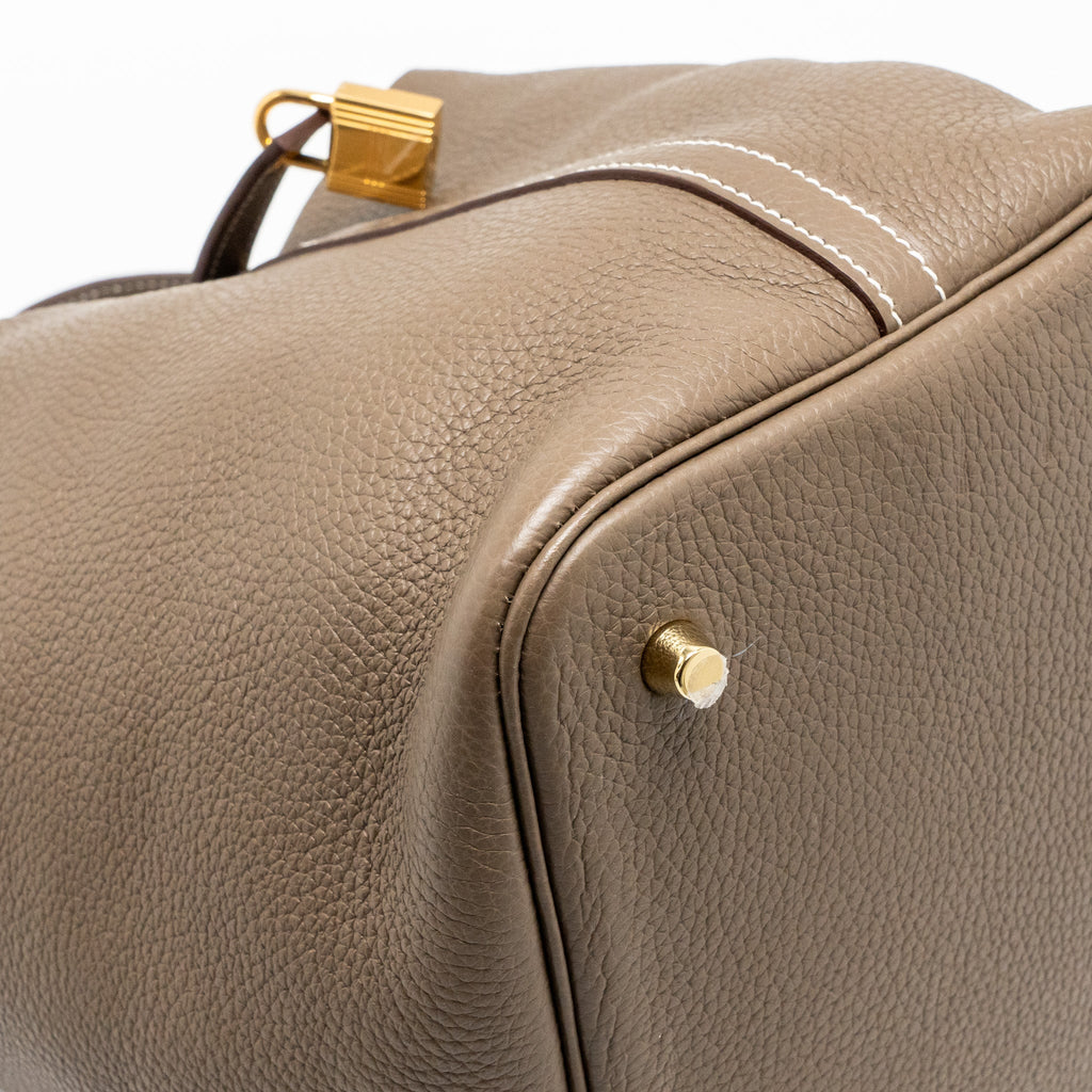 Hermes Picotin 22 Lock Bag Clemence Etoupe GHW