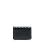 CHANEL 22P 2 IN 1 WALLET ON CHAIN CAVIAR BLACK LGHW