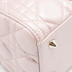 DIOR MEDIUM LADY DIOR LAMBSKIN IRIDESCENT PINK LGHW