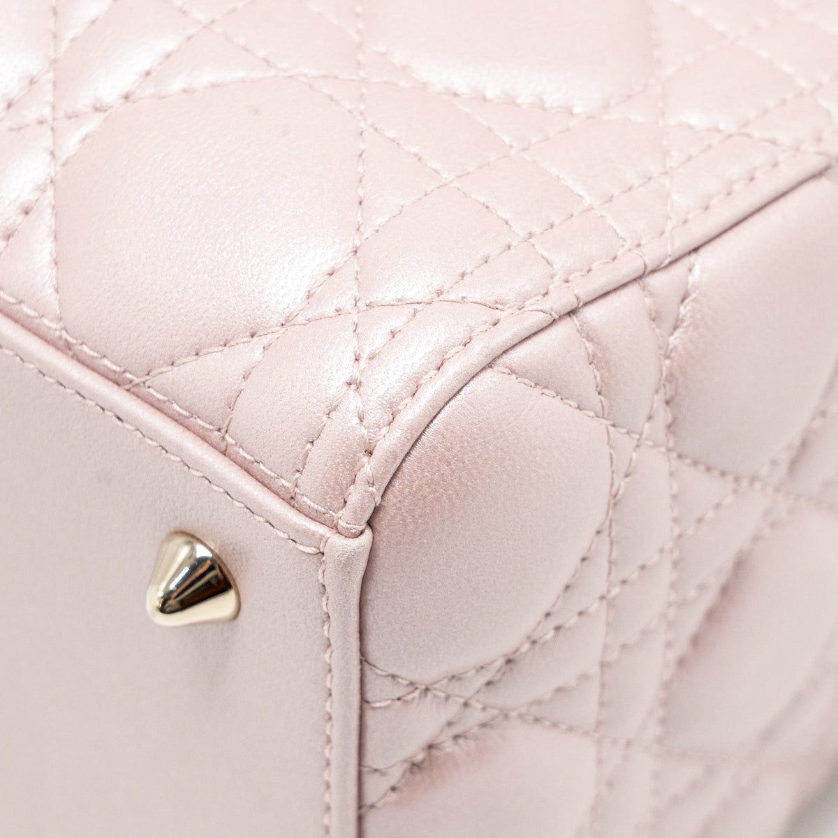 DIOR MEDIUM LADY DIOR LAMBSKIN IRIDESCENT PINK LGHW
