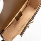 GUCCI HORSEBIT 1955 MINI BAG GG SUPREME CANVAS BEIGE/DARK BROWN GHW