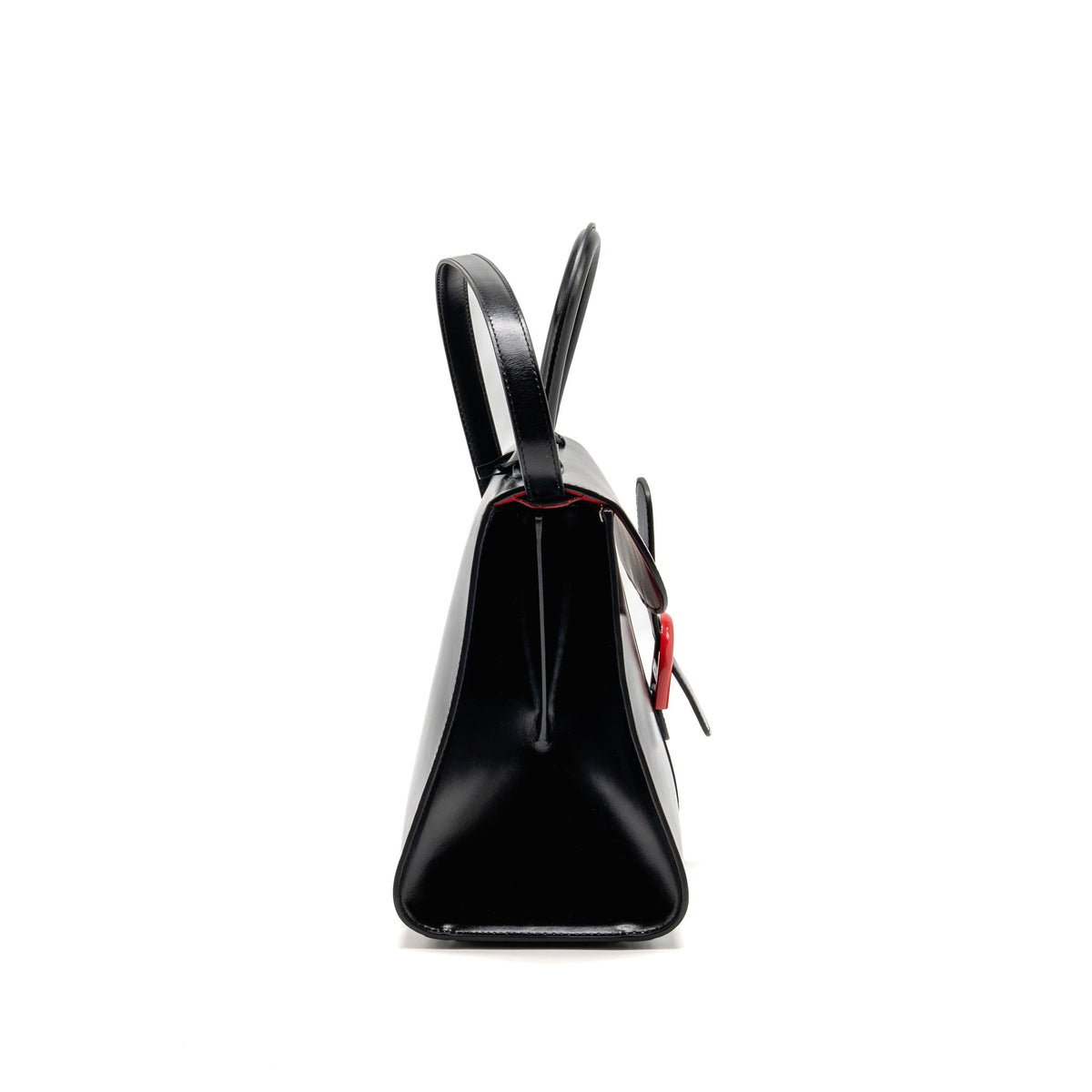 Delvaux brilliant MM box leather black with multicolour hardware