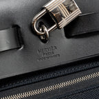 HERMES HERBAG 31 ZIP BAG CANVAS / HUNTER LEATHER BLACK SHW