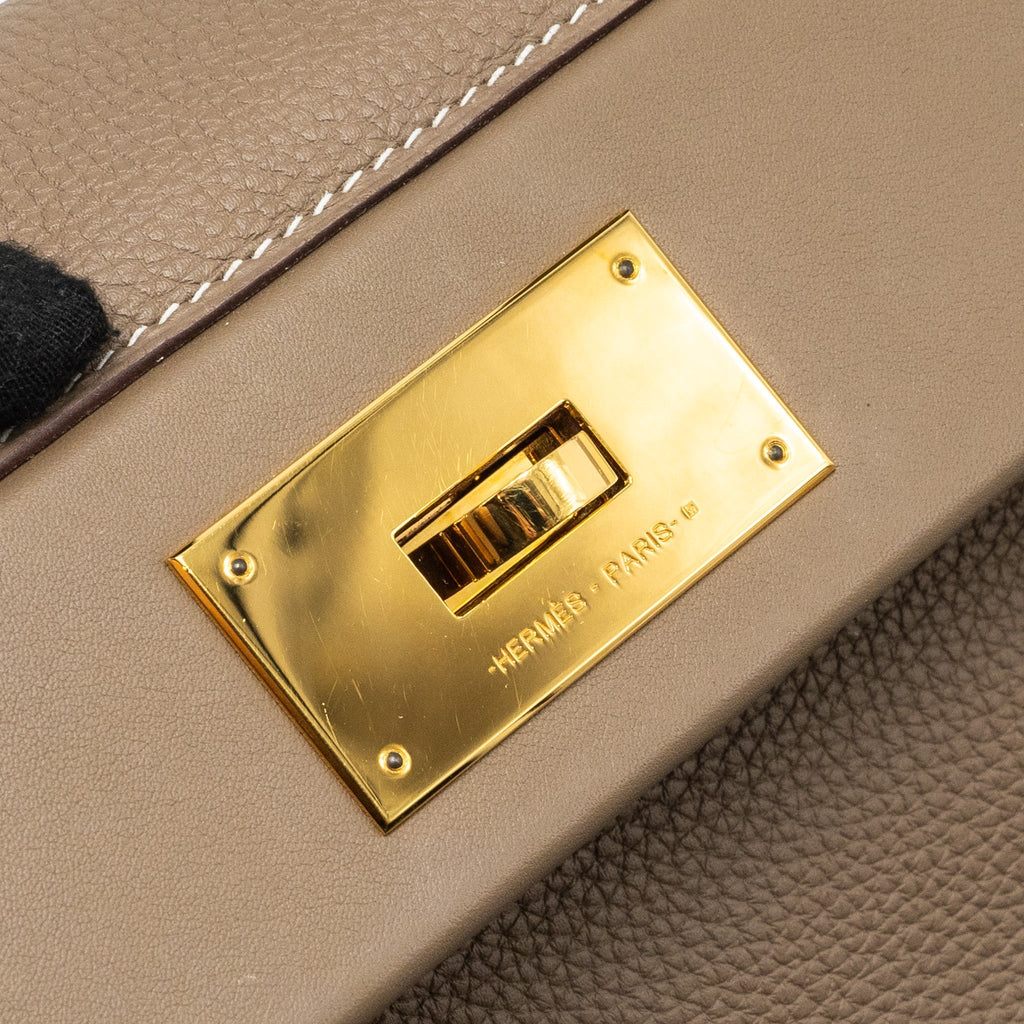 HERMES 2424 24/24-29 BAG TOGO/SWIFT ETOUPE GHW
