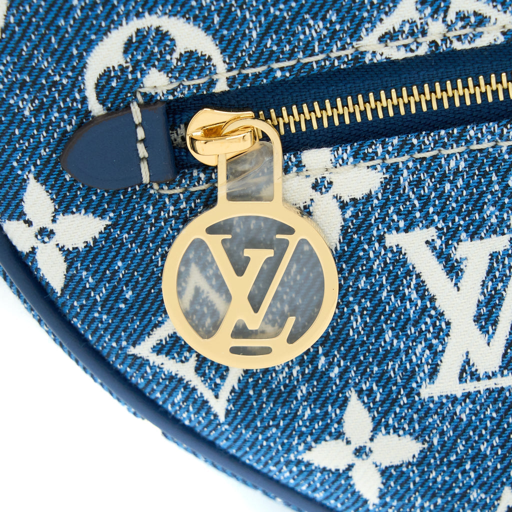 LOUIS VUITTON HALF-MOON LOOP BAGUETTE HANDBAG DENIM BLUE GHW (NEW VERSION)
