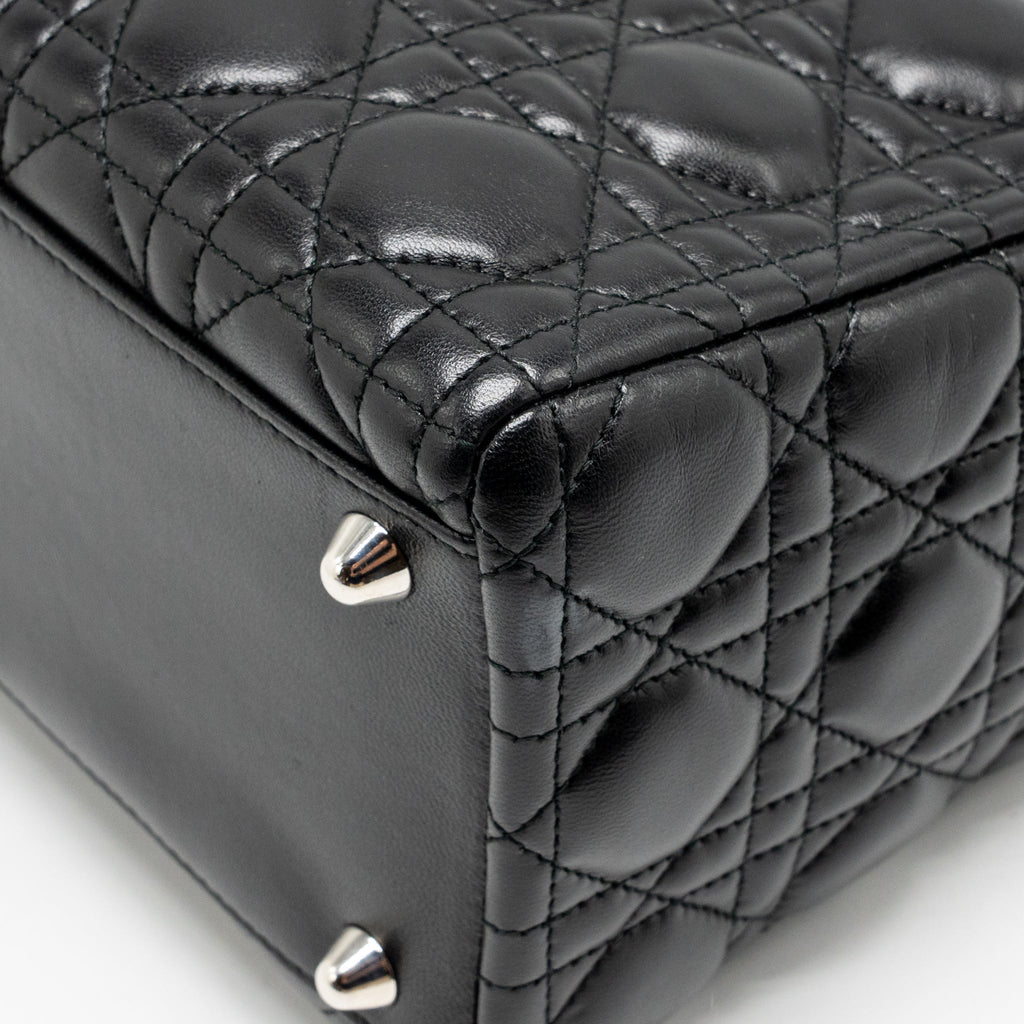Dior large lady dior lambskin black SHW