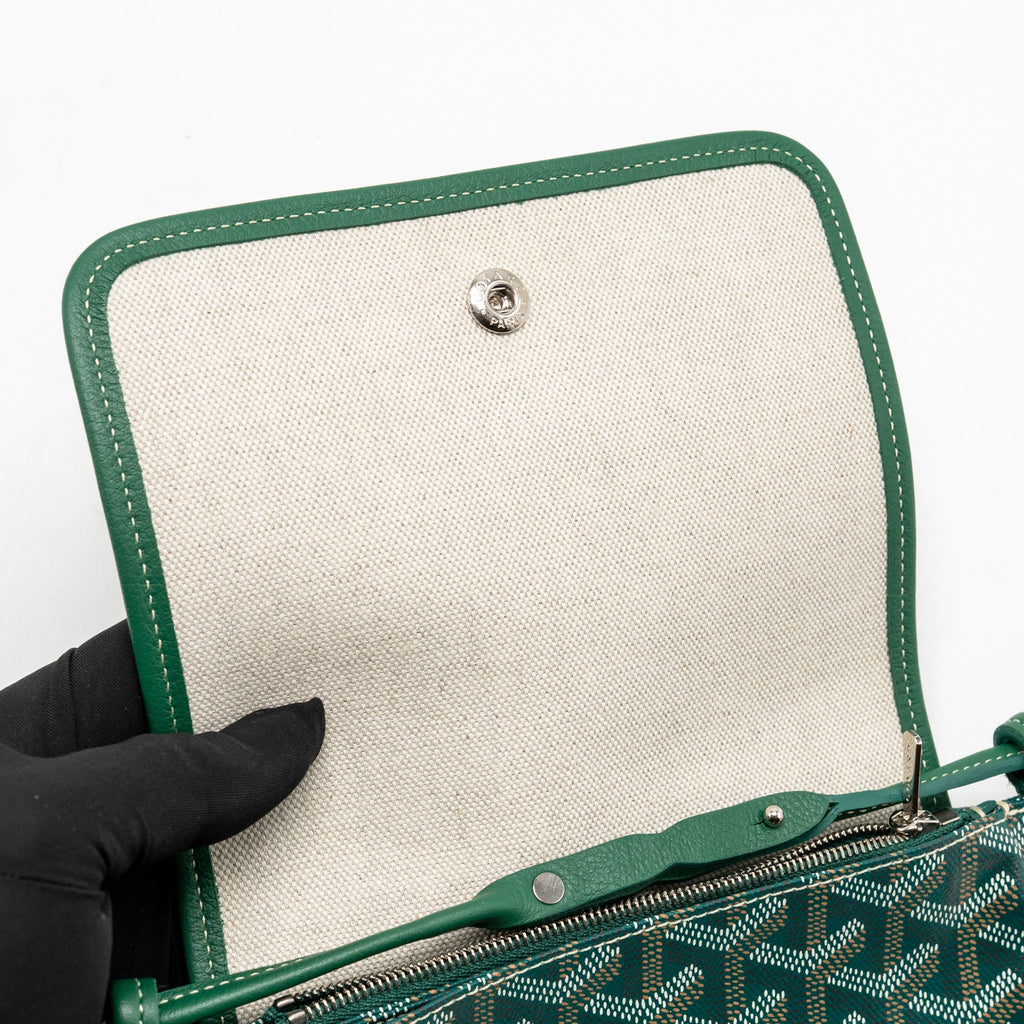 Goyard Plumet pouch wallet canvas / calfskin green SHW