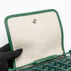 Goyard Plumet pouch wallet canvas / calfskin green SHW