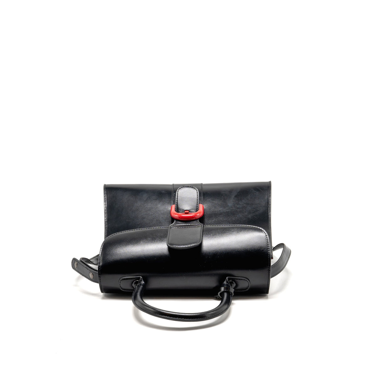 Delvaux brilliant MM box leather black with multicolour hardware