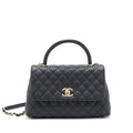 CHANEL MEDIUM COCO HANDLE 28CM CAVIAR BLACK LGHW