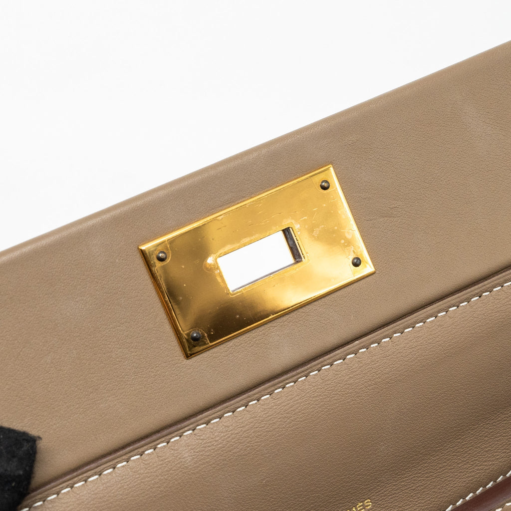 HERMES 2424 24/24-29 BAG TOGO/SWIFT ETOUPE GHW