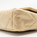CHANEL LARGE 19 BAG LAMBSKIN LIGHT BEIGE MULTICOLOUR HARDWARE (MICROCHIP)