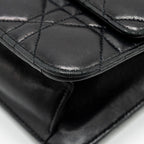 DIOR MISS DIOR PROMENADE POUCH BAG LAMBSKIN BLACK SHW