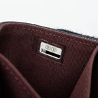 CHANEL CARD HOLDER WITH CHAIN CAVIAR BLACK LGHW