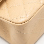 CHANEL MEDIUM CLASSIC DOUBLE FLAP BAG CAVIAR BEIGE SHW (MICROCHIP)