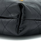 CHANEL 23S MINI 22 BAG WITH PEARL SHINY CALFSKIN BLACK GHW (MICROCHIP)
