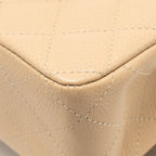 CHANEL MEDIUM CLASSIC DOUBLE FLAP BAG CAVIAR BEIGE SHW (MICROCHIP)