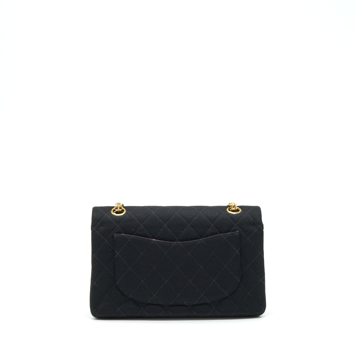 CHANEL VINTAGE SMALL CLASSIC FLAP BAG FABRIC BLACK RUTHENIUM GHW