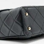 CHANEL FLAP VANITY WITH CHAIN LAMBSKIN BLACK LGWH (MICROCHIP)