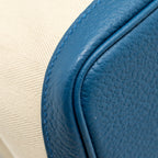 Hermes Garden Party 36 Canvas / Vache Country Craie / Bleu Outremer SHW