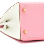 HERMES KELLY 28 SPECIAL ORDER EPSOM BLANC/ROSE CONFETTI BRUSHED GHW