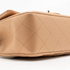 CHANEL TOP HANDLE MINI RECTANGULAR LAMBSKIN BEIGE LGHW (MICROCHIP)