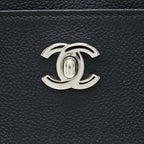CHANEL CERF TOTE BAG GRAINED CALFSKIN BLACK SHW
