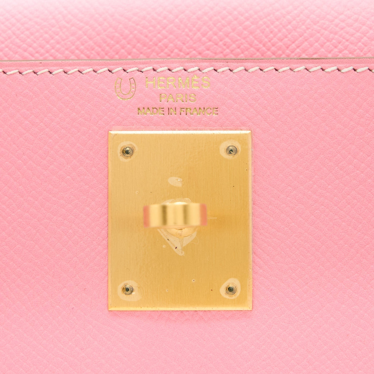 HERMES KELLY 28 SPECIAL ORDER EPSOM BLANC/ROSE CONFETTI BRUSHED GHW