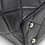 CHANEL FLAP VANITY WITH CHAIN LAMBSKIN BLACK LGWH (MICROCHIP)