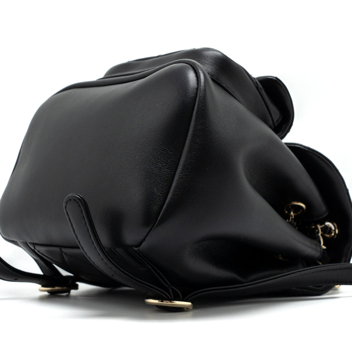 CHANEL MINI DUMA BACKPACK LAMBSKIN BLACK LGHW (MICROCHIP)