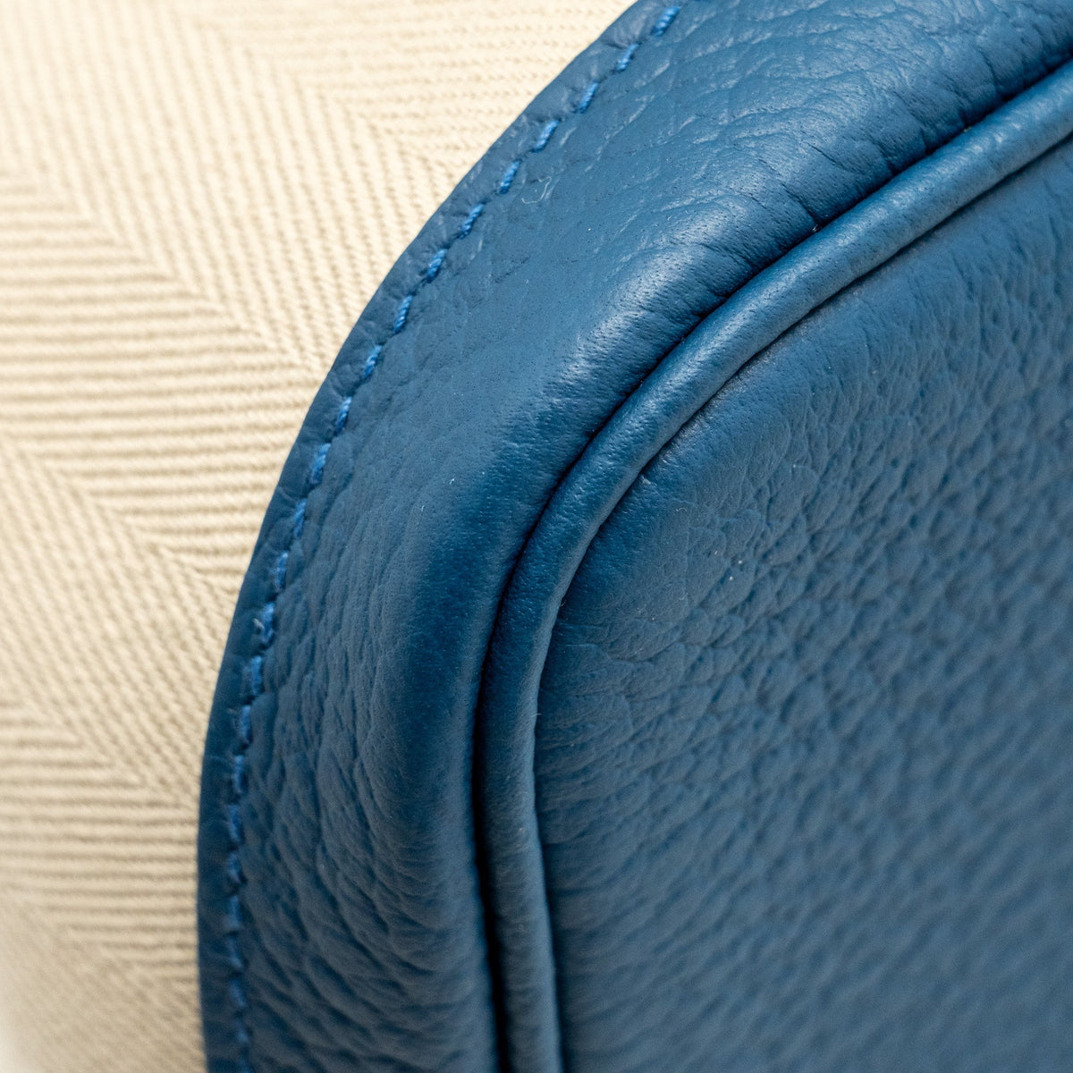 Hermes Garden Party 36 Canvas / Vache Country Craie / Bleu Outremer SHW