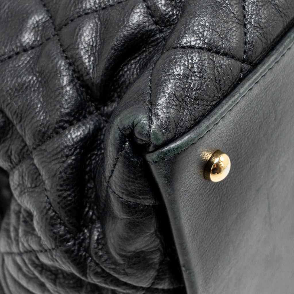 Chanel Quilted Chain Me Tote Bag Lambskin Black GHW